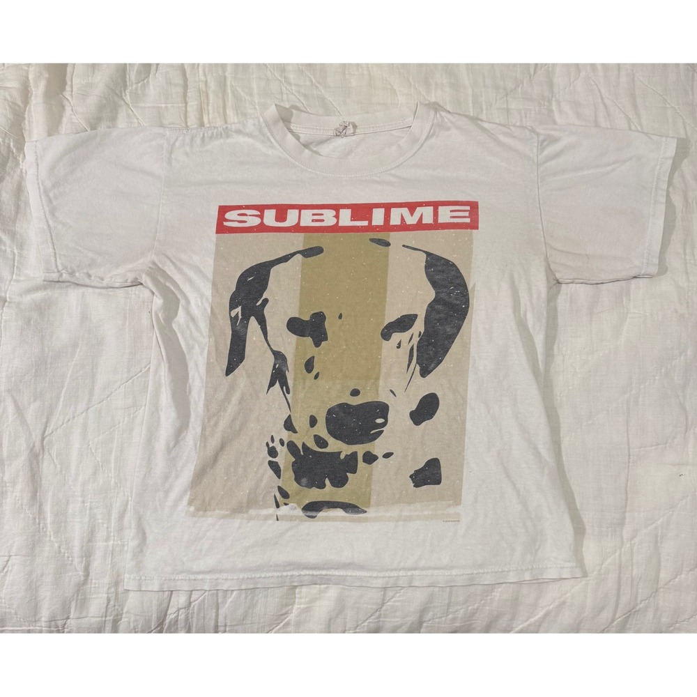 Sublime Lou Dog Dalmatian Graphic Band Tee White Large 2010 Copyright